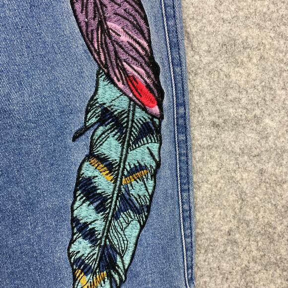 back in the saddle  jeans women’s 16 33x30 Embroidered tribe‎ Feathers cowgirl - Picture 4 of 16